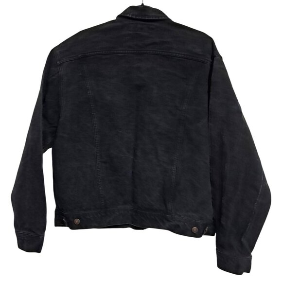 Vintage 1990s Lee 7175SB Black Overdyed Denim Trucker Jacket Size L - Picture 5 of 10